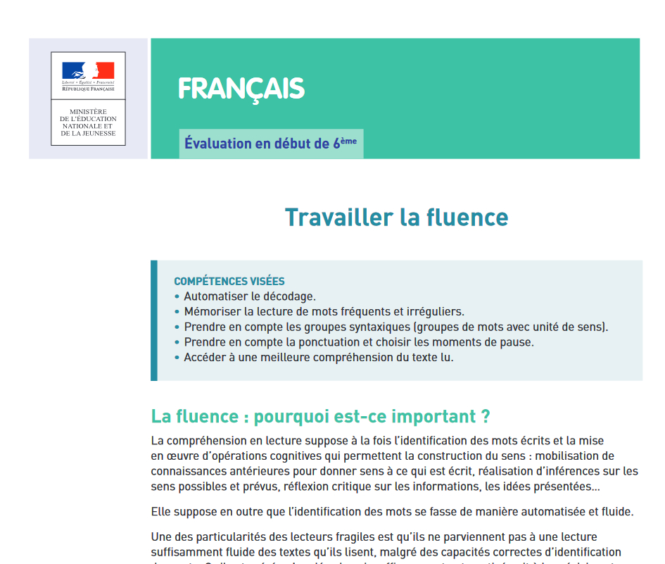 Travailler la fluence - Eduscol - CMP - Ressourcerie