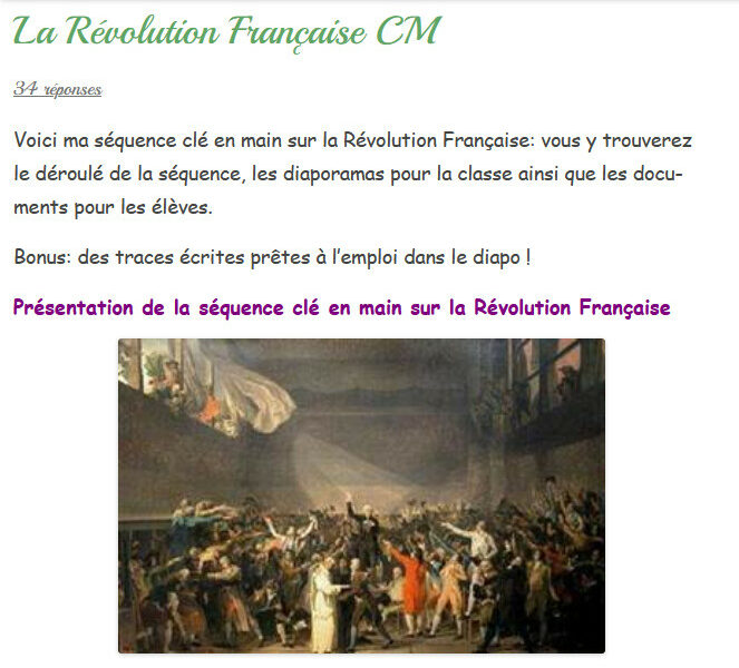 La Révolution Française CM - L'ardoise à craie
