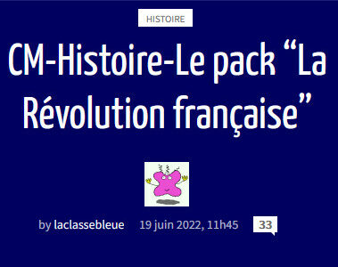 Pack "La Révolution française" - La classe bleue