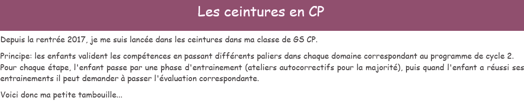 Les ceintures en CP - Les maitresses au tableau - CMP - Ressourcerie