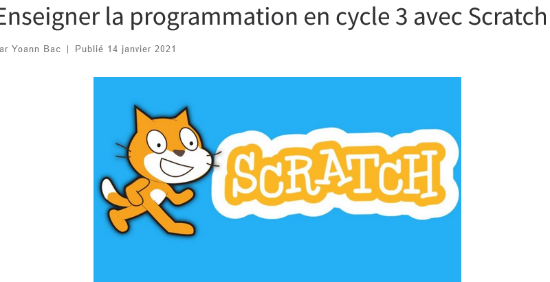 Enseigner la programmation en cycle 3 avec Scratch