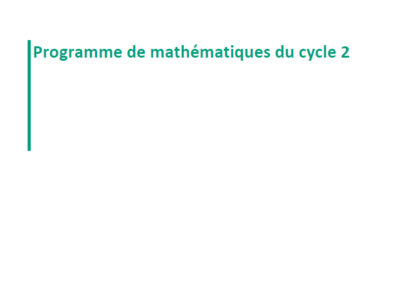 Projet de programme de mathématiques cycle 2 (avril 2024)